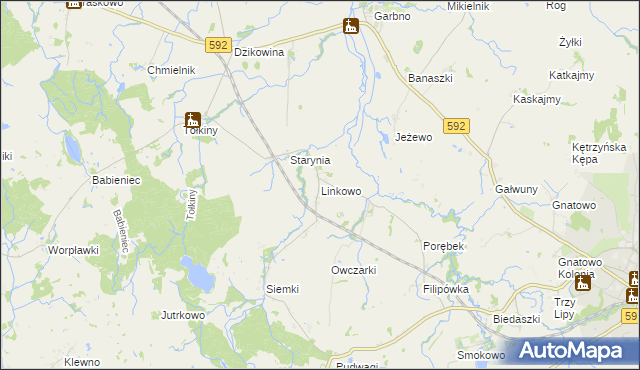 mapa Linkowo gmina Kętrzyn, Linkowo gmina Kętrzyn na mapie Targeo