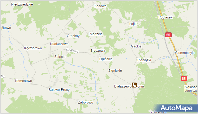 mapa Lipińskie gmina Grajewo, Lipińskie gmina Grajewo na mapie Targeo