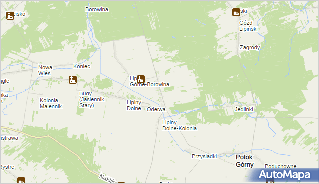 mapa Lipiny Górne-Lewki, Lipiny Górne-Lewki na mapie Targeo