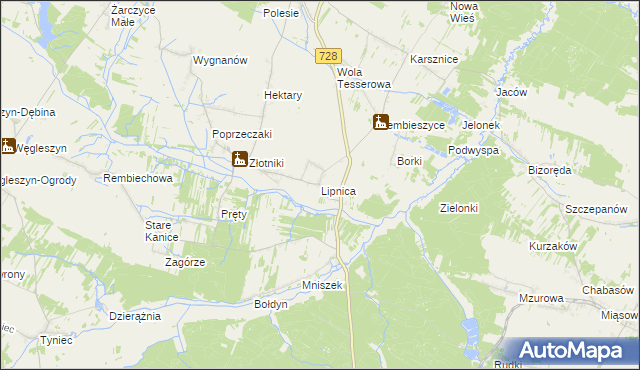 mapa Lipnica gmina Małogoszcz, Lipnica gmina Małogoszcz na mapie Targeo