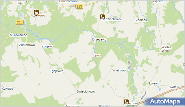 mapa Lipno gmina Główczyce, Lipno gmina Główczyce na mapie Targeo