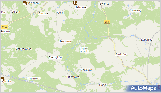 mapa Lipsk Żarski, Lipsk Żarski na mapie Targeo