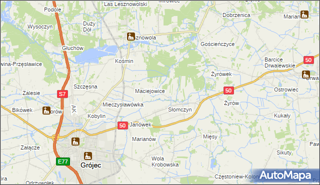 mapa Lisówek gmina Grójec, Lisówek gmina Grójec na mapie Targeo