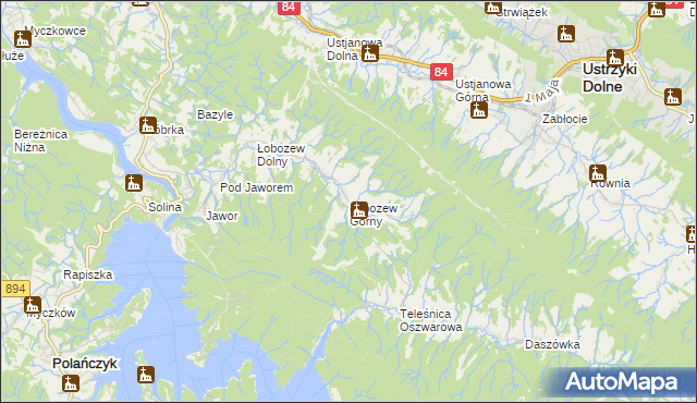 mapa Łobozew Górny, Łobozew Górny na mapie Targeo