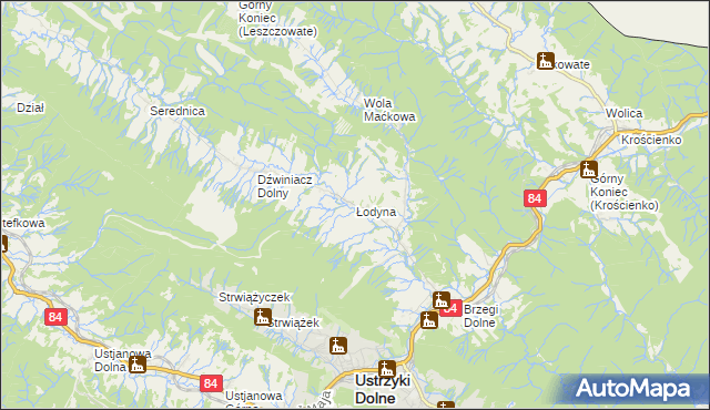 mapa Łodyna, Łodyna na mapie Targeo