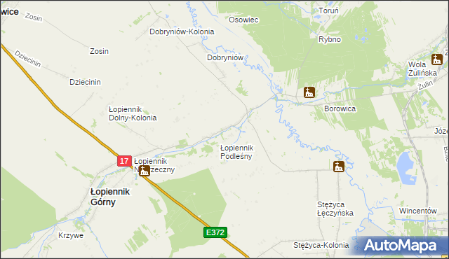 mapa Łopiennik Dolny, Łopiennik Dolny na mapie Targeo