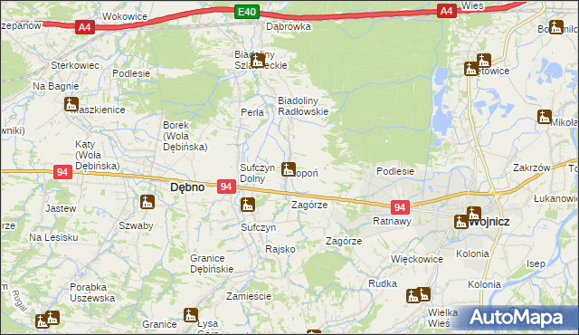 mapa Łopoń, Łopoń na mapie Targeo