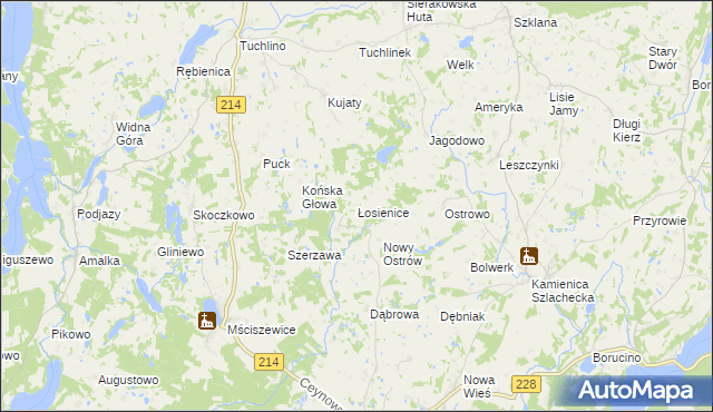 mapa Łosienice, Łosienice na mapie Targeo