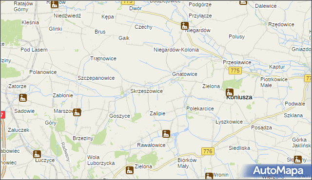 mapa Łososkowice, Łososkowice na mapie Targeo