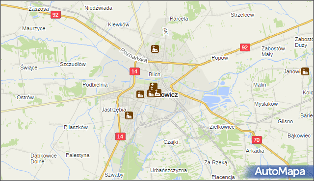 mapa Łowicza, Łowicz na mapie Targeo