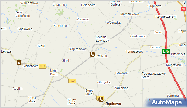 mapa Łowiczek, Łowiczek na mapie Targeo