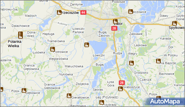 mapa Łowiczki, Łowiczki na mapie Targeo