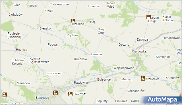 mapa Łowinia, Łowinia na mapie Targeo