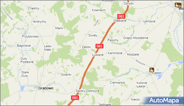 mapa Łubiane, Łubiane na mapie Targeo