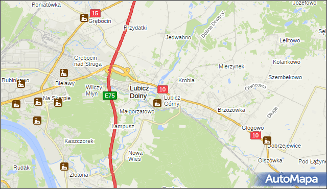 mapa Lubicz Górny, Lubicz Górny na mapie Targeo