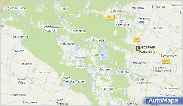 mapa Lubieniek, Lubieniek na mapie Targeo