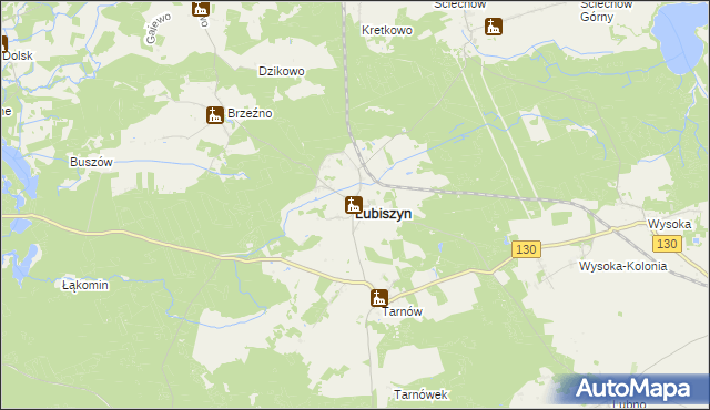 mapa Lubiszyn, Lubiszyn na mapie Targeo