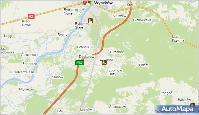 mapa Lucynów gmina Wyszków, Lucynów gmina Wyszków na mapie Targeo