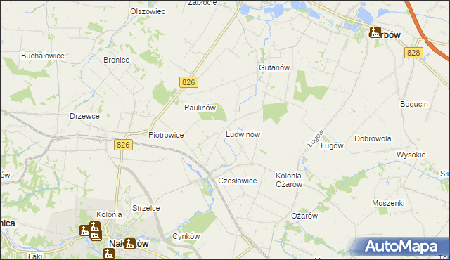 mapa Ludwinów gmina Nałęczów, Ludwinów gmina Nałęczów na mapie Targeo