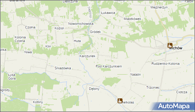 mapa Łukawka gmina Baranów, Łukawka gmina Baranów na mapie Targeo