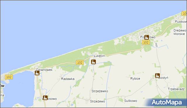 mapa Łukęcin, Łukęcin na mapie Targeo
