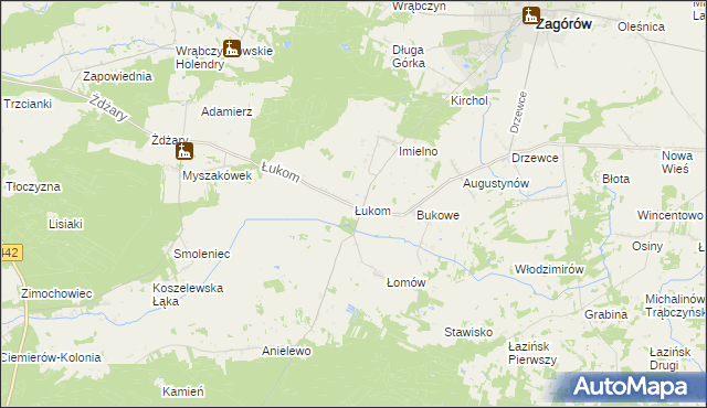 mapa Łukom, Łukom na mapie Targeo