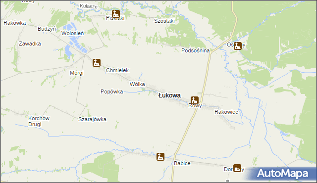 mapa Łukowa powiat biłgorajski, Łukowa powiat biłgorajski na mapie Targeo