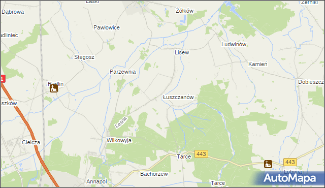 mapa Łuszczanów, Łuszczanów na mapie Targeo