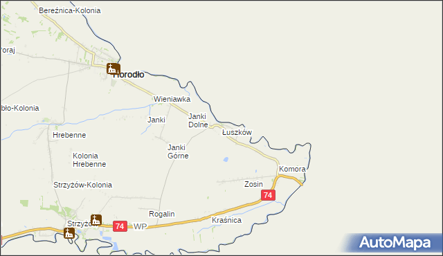 mapa Łuszków, Łuszków na mapie Targeo