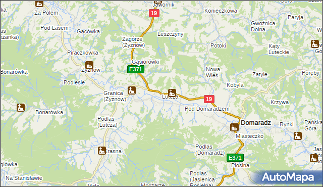 mapa Lutcza, Lutcza na mapie Targeo