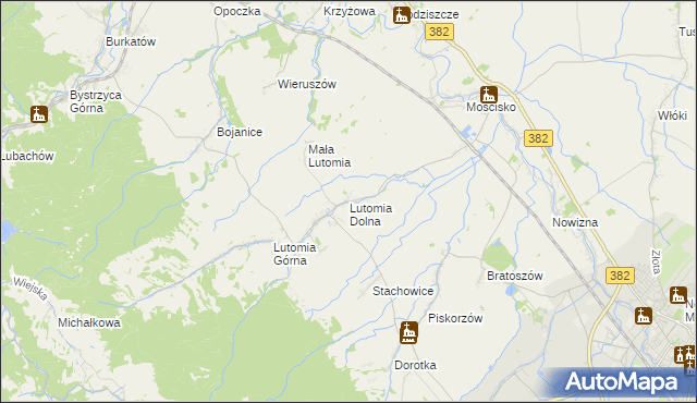 mapa Lutomia Dolna, Lutomia Dolna na mapie Targeo