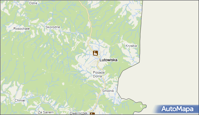 mapa Lutowiska, Lutowiska na mapie Targeo