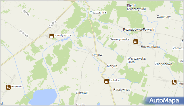 mapa Łyniew, Łyniew na mapie Targeo