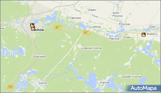 mapa Łysaków-Kolonia, Łysaków-Kolonia na mapie Targeo