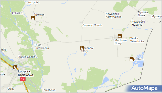 mapa Machnów Stary, Machnów Stary na mapie Targeo