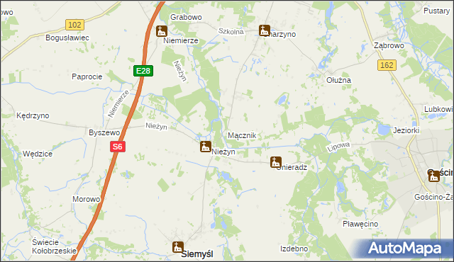 mapa Mącznik gmina Siemyśl, Mącznik gmina Siemyśl na mapie Targeo