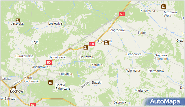 mapa Majdan gmina Łochów, Majdan gmina Łochów na mapie Targeo