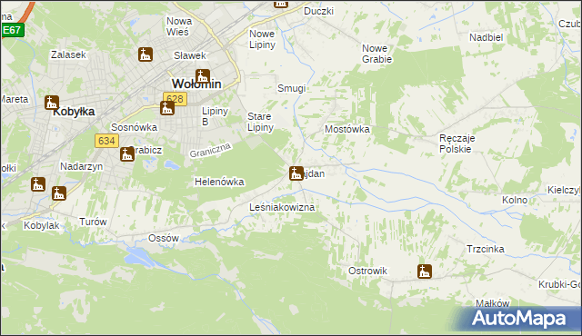 mapa Majdan gmina Wołomin, Majdan gmina Wołomin na mapie Targeo