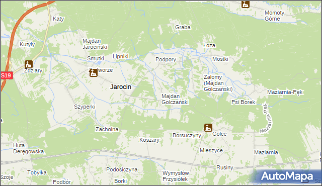 mapa Majdan Golczański, Majdan Golczański na mapie Targeo