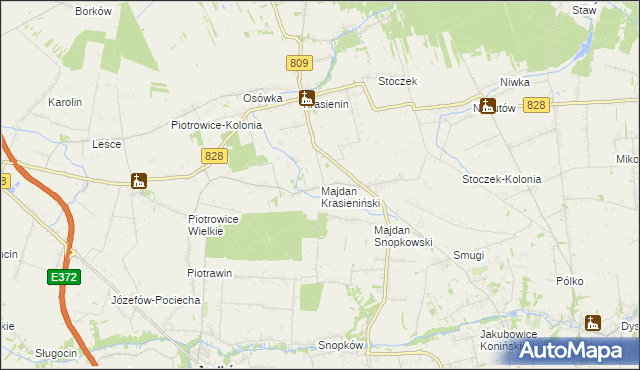 mapa Majdan Krasieniński, Majdan Krasieniński na mapie Targeo