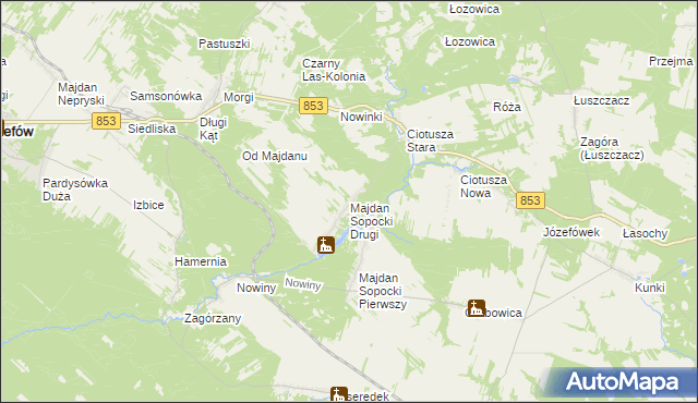 mapa Majdan Sopocki Drugi, Majdan Sopocki Drugi na mapie Targeo