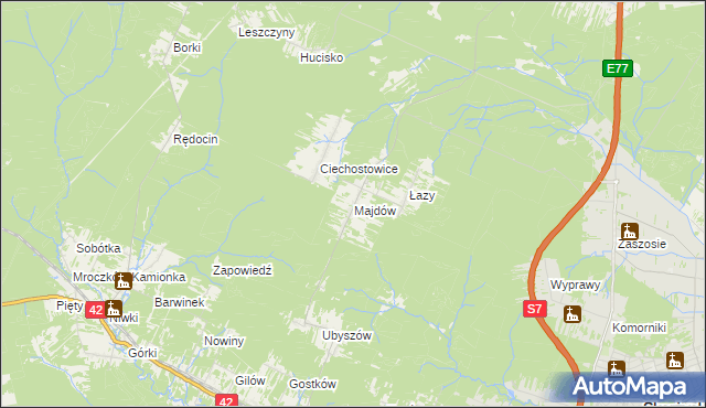 mapa Majdów, Majdów na mapie Targeo