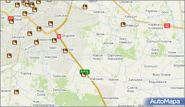 mapa Maków Nowy, Maków Nowy na mapie Targeo