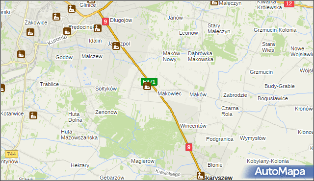 mapa Makowiec, Makowiec na mapie Targeo