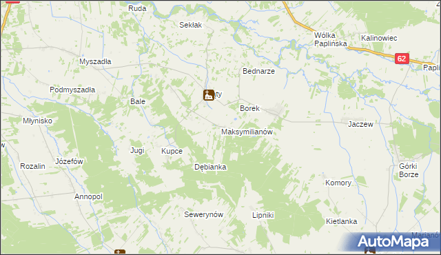 mapa Maksymilianów gmina Korytnica, Maksymilianów gmina Korytnica na mapie Targeo