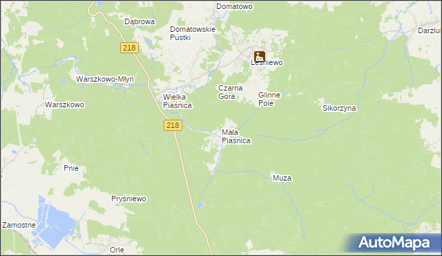 mapa Mała Piaśnica, Mała Piaśnica na mapie Targeo