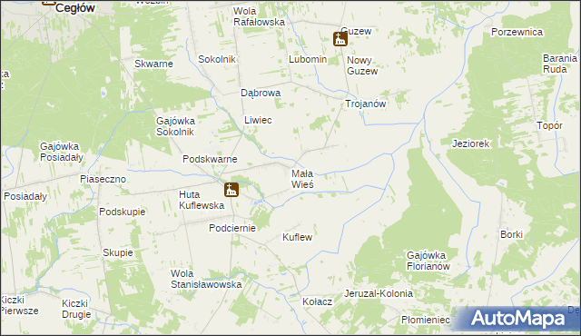 mapa Mała Wieś gmina Mrozy, Mała Wieś gmina Mrozy na mapie Targeo