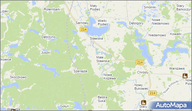 mapa Małe Stawiska, Małe Stawiska na mapie Targeo