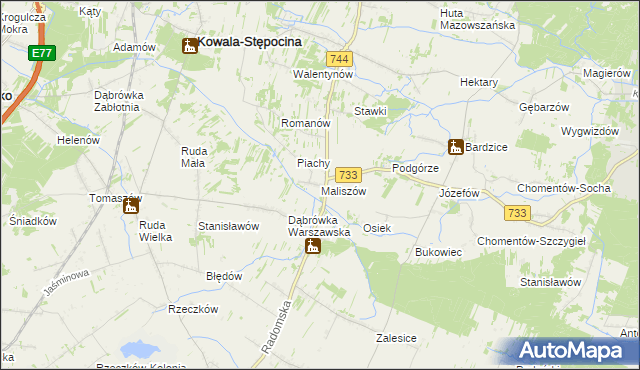 mapa Maliszów, Maliszów na mapie Targeo