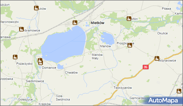 mapa Maniów Mały, Maniów Mały na mapie Targeo